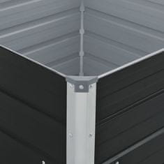 Vidaxl Dvignjeno cvetlično korito 100x100x45 cm pocinkano jeklo rjavo