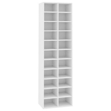 Vidaxl Omara za čevlje bela 54x34x183 cm iverna plošča