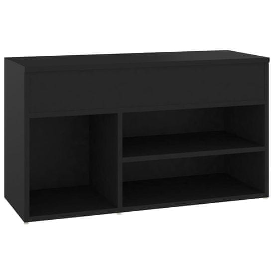 Vidaxl Klop za čevlje črna 80x30x45 cm iverna plošča