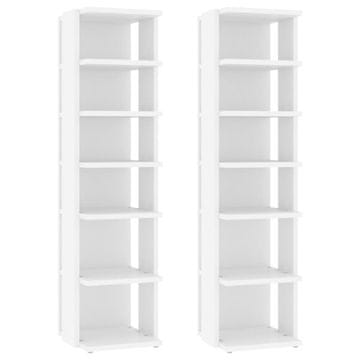 Vidaxl Omarica za čevlje 2 kosa bela 27,5x27x102 cm inženirski les