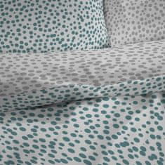 Svilanit Blue Dots bombažno-satenasta posteljnina, sivo-modra, 140x200 / 50x70 cm