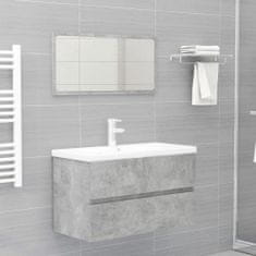 Greatstore Komplet kopalniškega pohištva betonsko sive barve iverna plošča
