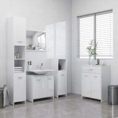 Greatstore Komplet kopalniškega pohištva 4-delni visok sijaj bele barve