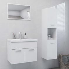 Greatstore Komplet kopalniškega pohištva visok sijaj bele barve iverna pl.