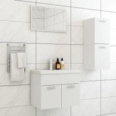 Greatstore Komplet kopalniškega pohištva bela iverna plošča