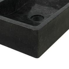 shumee Kopalniška omarica iz tikovine z umivalnikom iz črnega marmorja