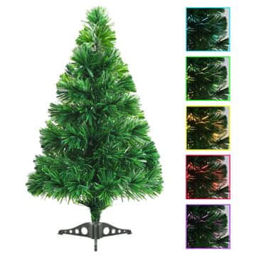 Vidaxl Umetna novoletna jelka z optičnimi vlakni 64 cm zelena