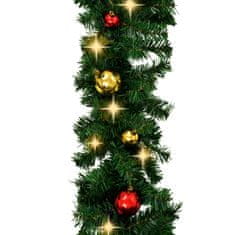 Vidaxl Božična girlanda okrašena z bučkami in LED lučkami 5 m