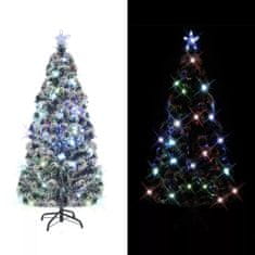 Vidaxl Osvetljena novoletna jelka s stojalom in LED 180 cm optična vlakna