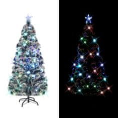 Vidaxl Osvetljena novoletna jelka s stojalom in LED 150 cm optična vlakna