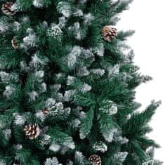 Vidaxl Umetna novoletna jelka s storži in belim snegom 240 cm
