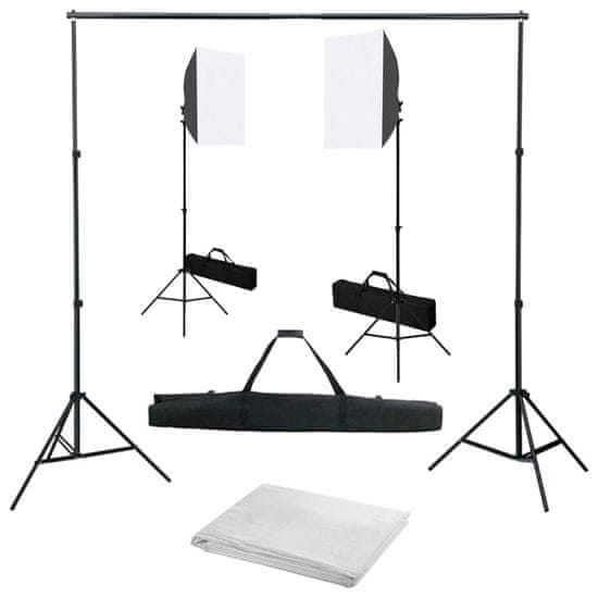Vidaxl Komplet za fotografski studio s softbox svetilkami in ozadjem