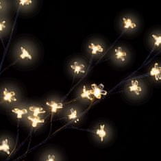 Greatstore Božično drevesce z 200 LED lučkami beli češnjevi cvetovi 180 cm