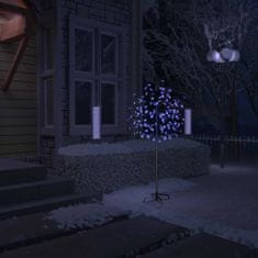 Greatstore Božično drevesce 120 LED lučk modri češnjevi cvetovi 150 cm