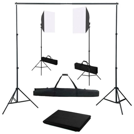 Vidaxl Komplet za fotografski studio s softbox svetilkami in ozadjem
