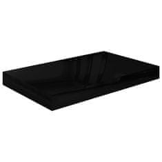 Vidaxl Stenske police 4 kosi visok sijaj črne 40x23x3,8 cm MDF
