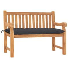 Vidaxl Vrtna klop z blazino 120 cm trdna tikovina