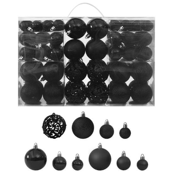 Greatstore Komplet novoletnih bučk 100 kosov črne barve