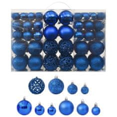 Greatstore Komplet novoletnih bučk 100 kosov modre barve