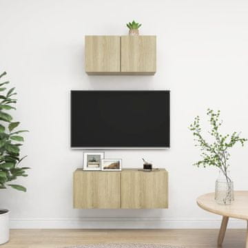 Vidaxl vidaXL 2-delni TV komplet, hrast sonoma, material na osnovi lesa