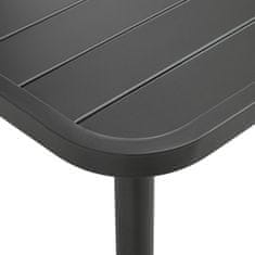 Vidaxl Vrtna miza temno siva 80x80x72 cm jeklo