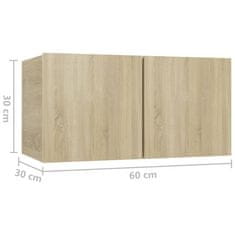 Vidaxl Viseče TV omarice 3 kosi sonoma hrast 60x30x30 cm