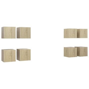 Vidaxl Stenske TV omarice 8 kosov sonoma hrast 30,5x30x30 cm