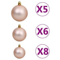 Vidaxl Umetna novoletna jelka z LED lučkami, bučkami in storži 180 cm