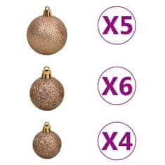 Vidaxl Umetna osvetljena novoletna jelka z bunkicami 65 cm zelena