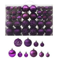 Greatstore Komplet novoletnih bučk 100 kosov vijolične barve