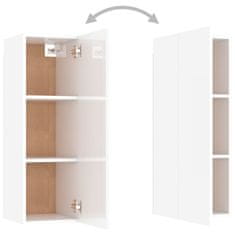Vidaxl TV omarica visok sijaj bela 30,5x30x90 cm iverna plošča