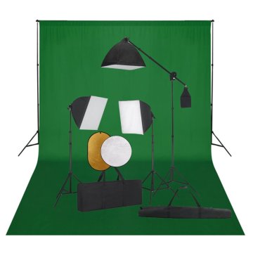 Vidaxl Foto studijski komplet s softboxi, ozadjem in odbojnikom