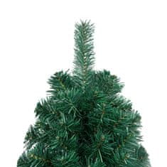 Vidaxl Umetna polovična novoletna jelka s stojalom zelena 210 cm PVC