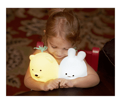 Severno Silikonska nočna svetilka za otroke Zajček LED USB + daljinski upravljalnik