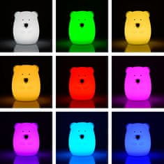 Severno Detska silikonska nočna luč LED medvedek USB + daljinski upravljalnik