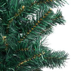 Vidaxl Ozka umetna novoletna jelka s stojalom zelena 120 cm PVC