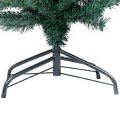 Vidaxl Ozka umetna novoletna jelka s stojalom zelena 120 cm PVC