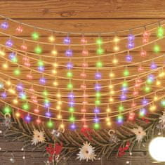 Vidaxl Okrasne lučke bučke na vrvici 20 m 200 LED večbarvne 8 funkcij