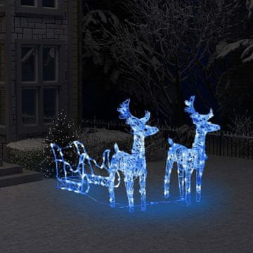 Vidaxl vidaXL Božična dekoracija Severni jelen s sanmi, 160 LED diod, 130 cm