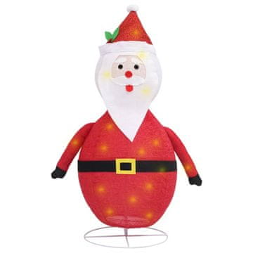 Vidaxl Okrasna figura Božička LED razkošno blago 90 cm