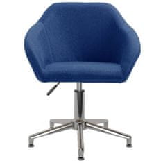 Vidaxl Vrtljiv pisarniški stol modro blago