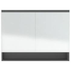 Greatstore Kopalniška omarica z ogledalom 80x15x60 cm MDF siva