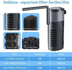 nobleza Akvarijski filter potopni 20W 900L/h