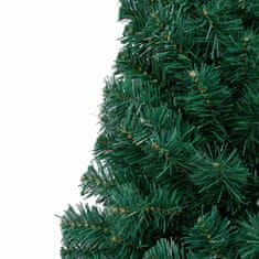 Vidaxl Umetna polovična novoletna jelka s stojalom zelena 210 cm PVC