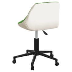 Vidaxl Vrtljivi pisarniški stol, zelen in bel, umetno usnje