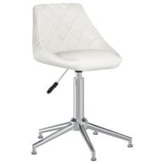 Vidaxl Vrtljivi pisarniški stol, bel, umetno usnje