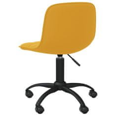 Vidaxl Vrtljivi pisarniški stol, gorčične barve, oblazinjen z žametom
