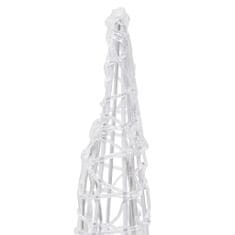 Greatstore Akrilna okrasna LED piramida toplo bela 60 cm