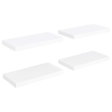 Vidaxl Stenske police 4 kosi bele 50x23x3,8 cm MDF
