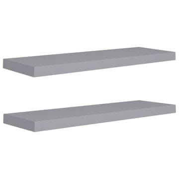 Vidaxl Stenske police 2 kosa sive 80x23,5x3,8 cm MDF